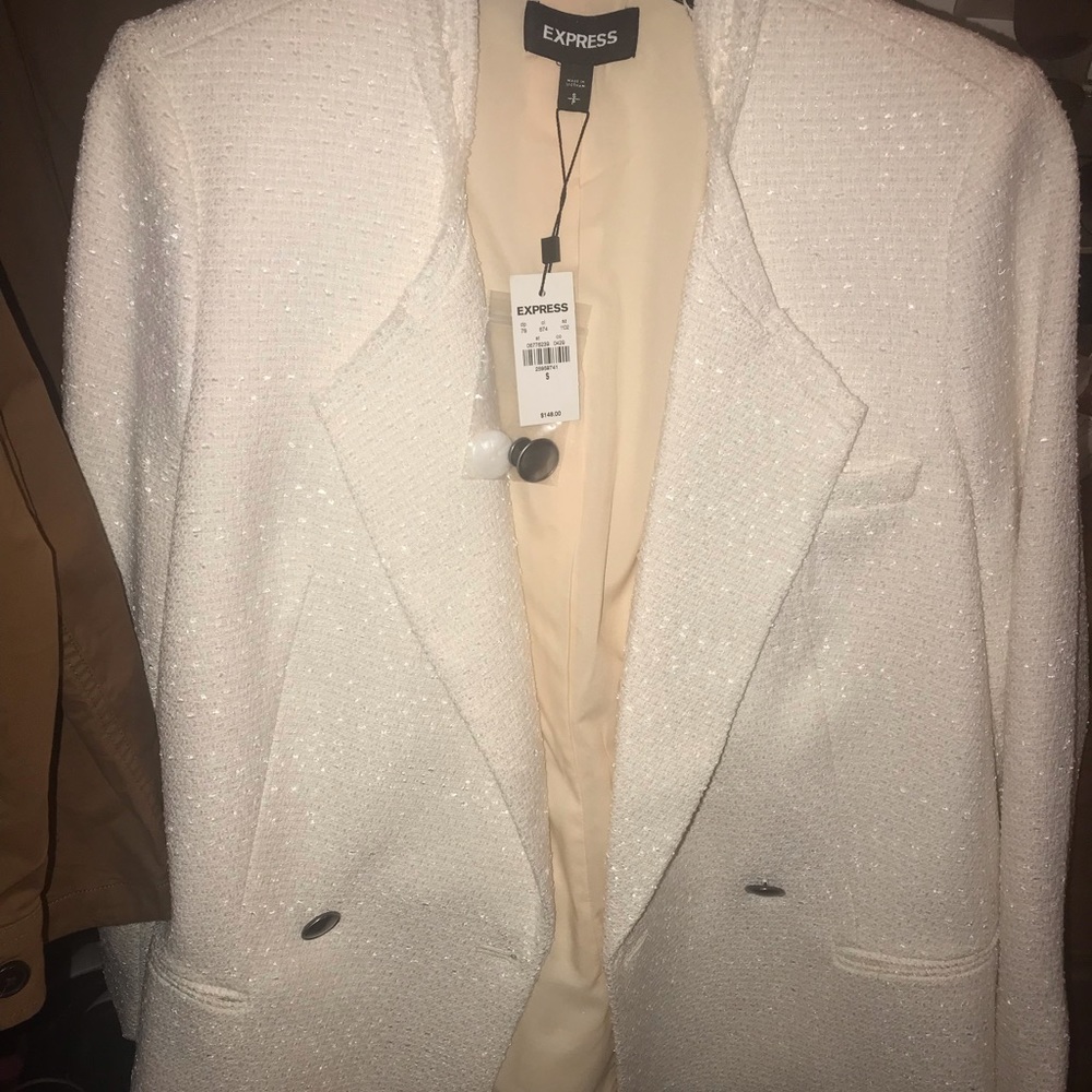 Express Pearl White Blazer